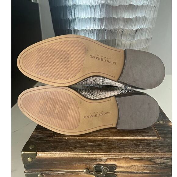 Lucky Brand Haylia Snake Print Pull-On Leather Booties - Picture 9 of 9